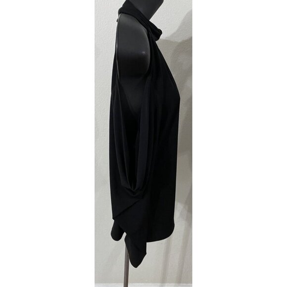 Inc International Concepts Womens PL Blouse Black Stretch Cold Shoulder Collar - Picture 7 of 10